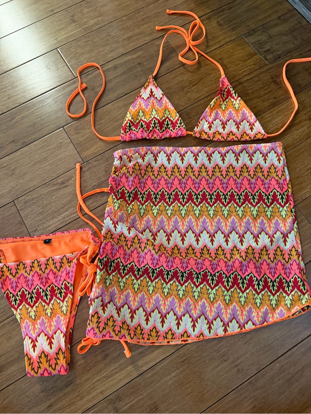 Never worn ASOS 3 piece bikini set - Missoni look alike